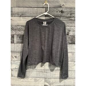 Z by Zella Women M Long Sleeve Top Gray Cropped Excellent